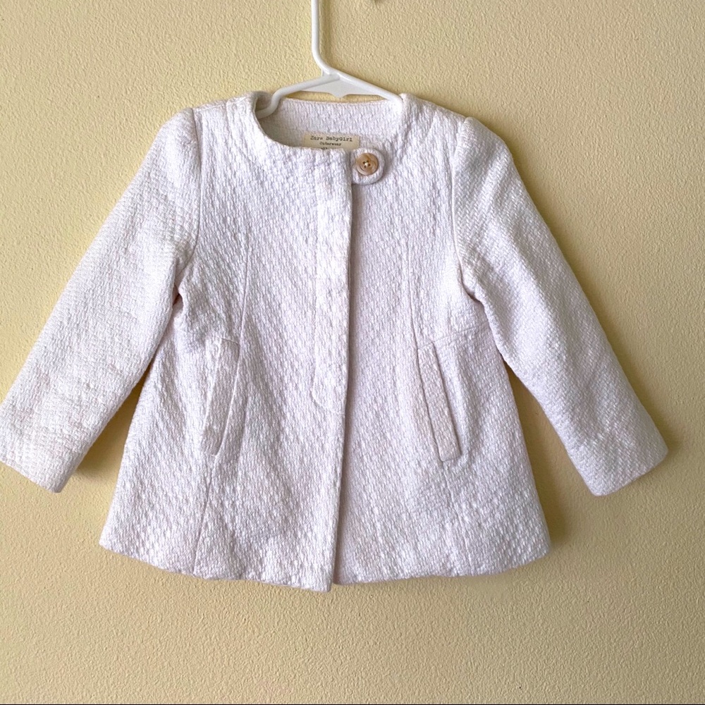 ZARA BABYGIRL WHITE PEA COAT